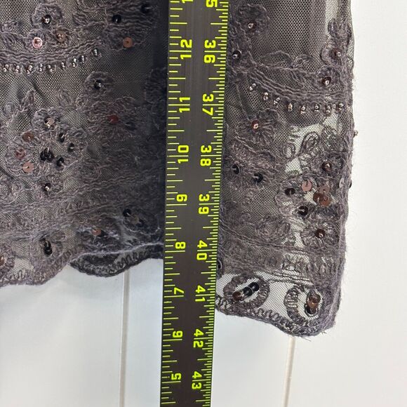 Sundance‎ Womens Boho Fairy Embroidered Mesh Lace Turtleneck Dress Size M Sequin - Picture 4 of 10